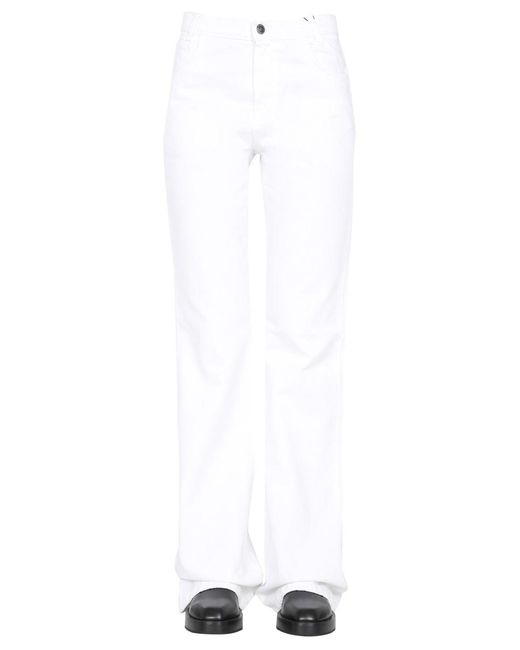 Raf Simons White Flared Mini Jeans For