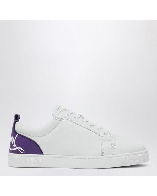 Christian Louboutin White Calfskin Low Sneaker Fun Louis Junior for men