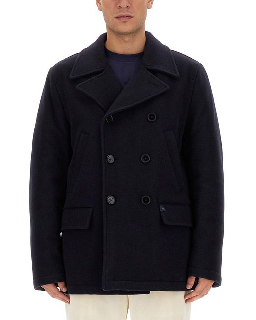Fay Blue Regular Fit Wool Blend Jacket for men