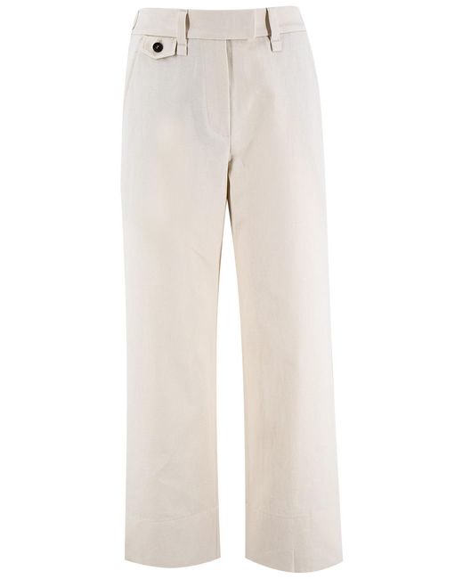Brunello Cucinelli Natural Chic Cropped Trousers For