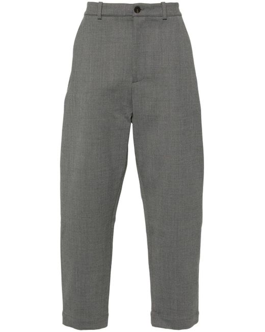 Studio Nicholson Gray Single Pleat Tapered Pants for men