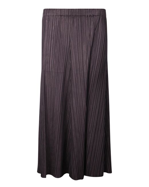 Issey Miyake Purple Flowing Trousers With Pleated Drape