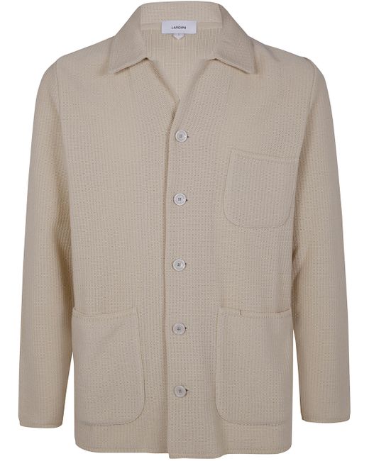 Lardini Brown Knit Jacket For Ss25 for men