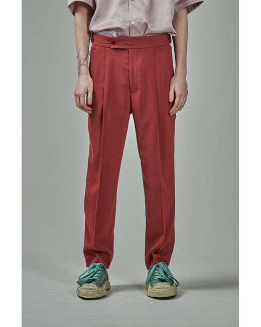 Needles Tucked Side Tab Trouser in Red for Men | Lyst UK