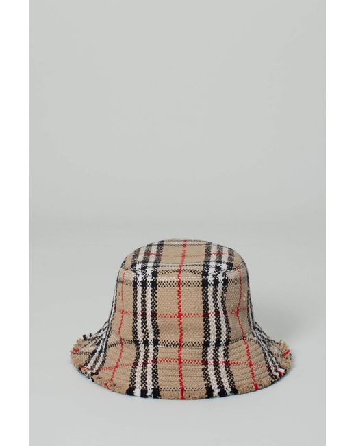 Burberry Tweed Bucket Hat for Men Lyst UK