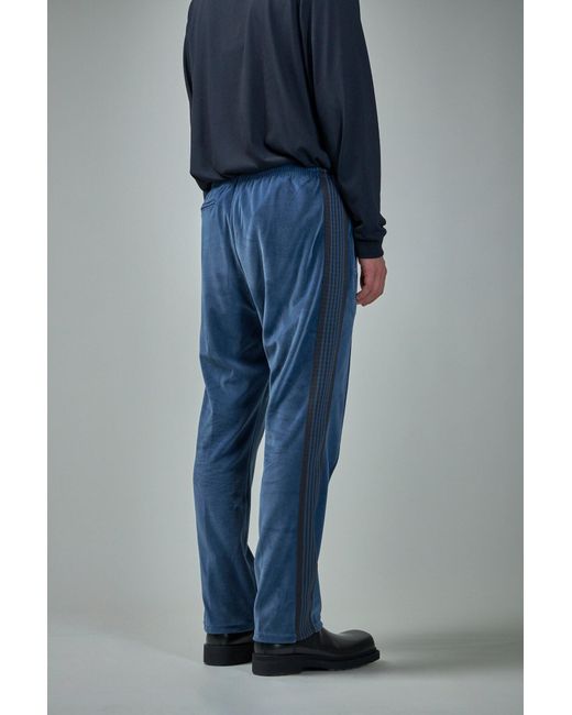 Needles Narrow Track Pant Velour in Blue for Men | Lyst UK