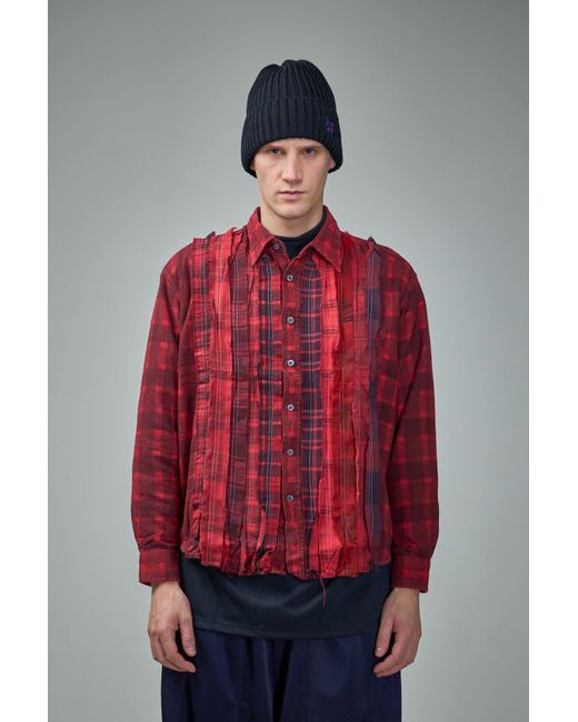 Needles Rebuild By Flannel Shirt Ribbon in Red for Men | Lyst UK