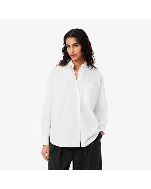 COTTON OVERSIZED POPLIN SHIRT_WHITE BEIGE