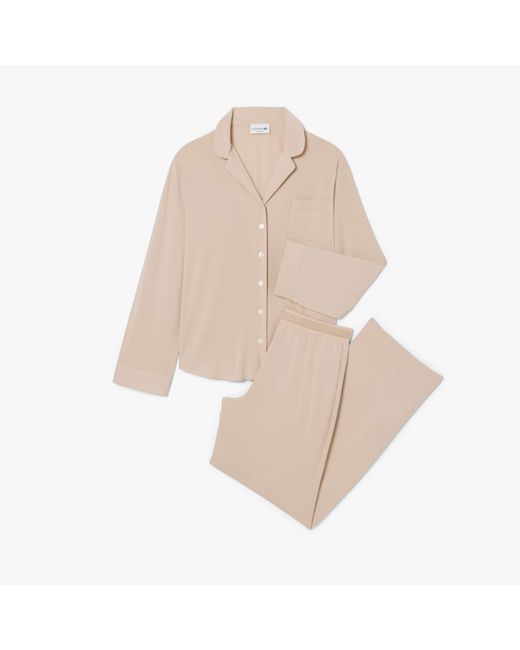 Lacoste Natural Modal Jersey Pajama Set