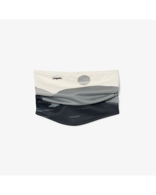 Lacoste Gray Sport Landscape Print Neck Warmer for men