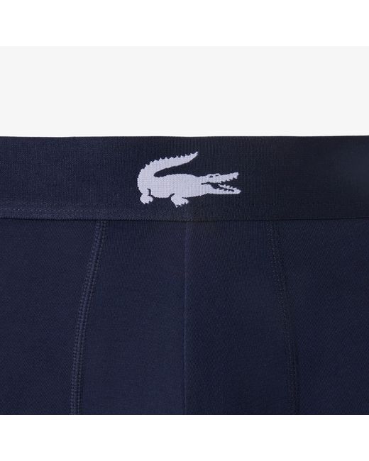 Lacoste Blue 3-Pack Stretch Cotton Trunks for men