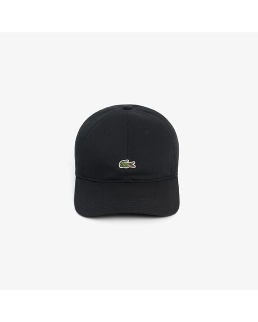 Lacoste Black Cotton Twill Cap