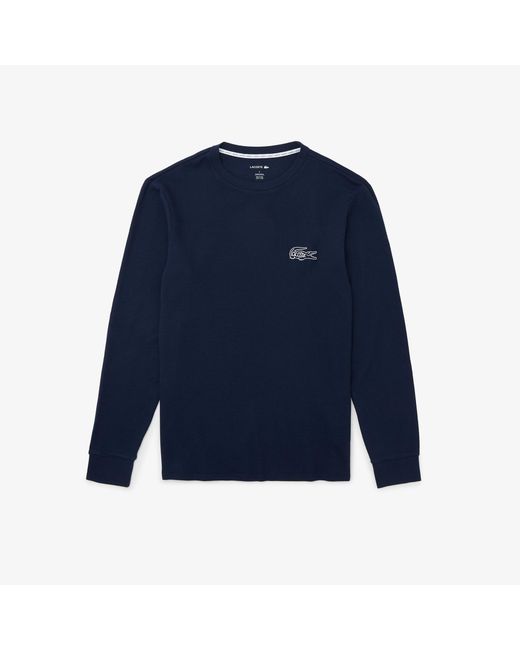Lacoste Blue Waffled Cotton Undershirt for men