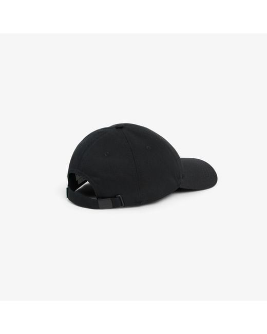 Lacoste Black Cotton Twill Cap