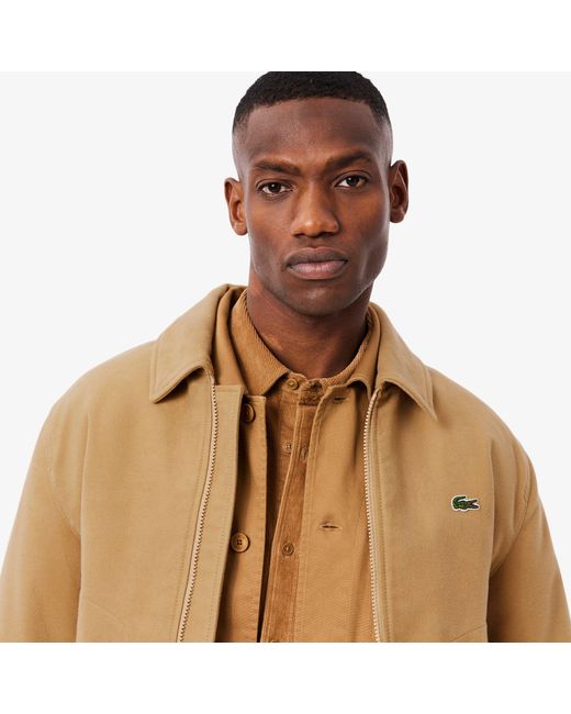 Lacoste Brown Padded Moleskin Jacket for men