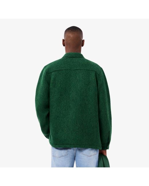 Lacoste Green Wool Blend Overshirt for men