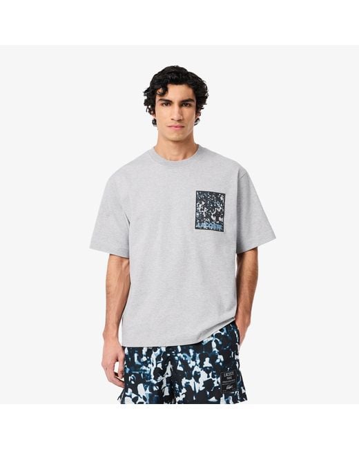 Lacoste White Loose Fit Thick Jersey T-Shirt for men