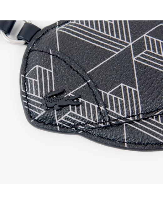 Lacoste Black L Charms Monogram Cap Key Ring for men