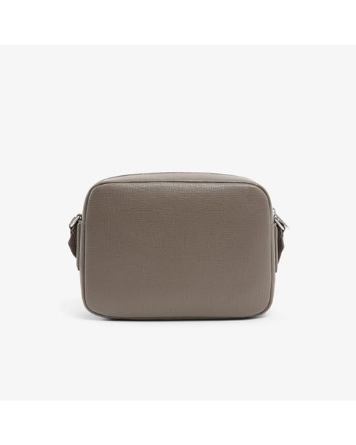 Lacoste Gray Ossian Leather Reporter Bag for men