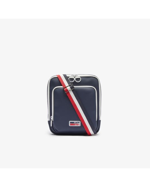 Lacoste Classic Tricolour Shoulder Strap And Badge Crossbody Bag in Blue for Men - Lyst