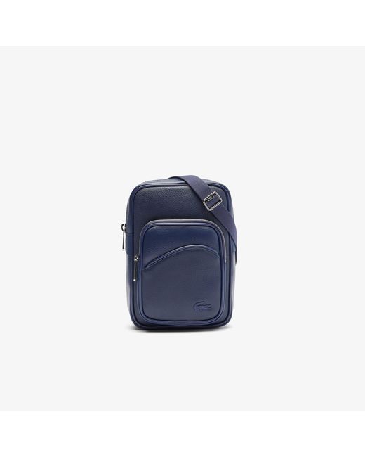 Lacoste Angy Grain Leather Satchel in Blue for Men | Lyst