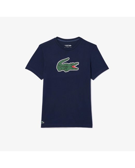 Lacoste Blue Ultra Dry Xxl Logo Sport T-Shirt for men