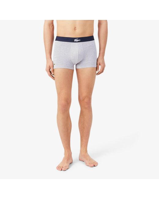 Lacoste Blue 3-Pack Stretch Cotton Trunks for men