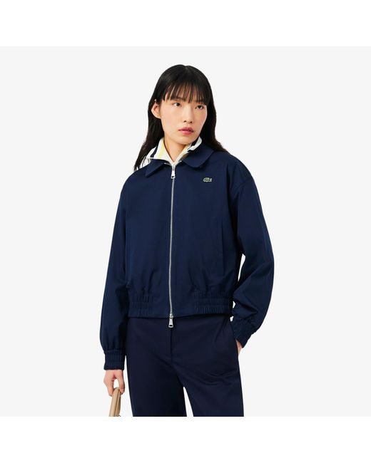Lacoste Blue Double Collar Stretch Jacket