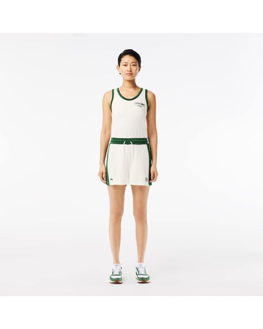 Lacoste Roland-Garros Edition Terry Playsuit in White | Lyst