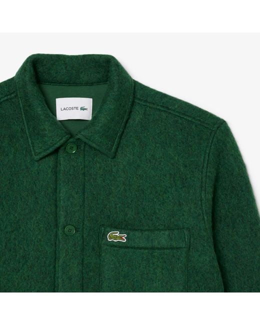 Lacoste Green Wool Blend Overshirt for men