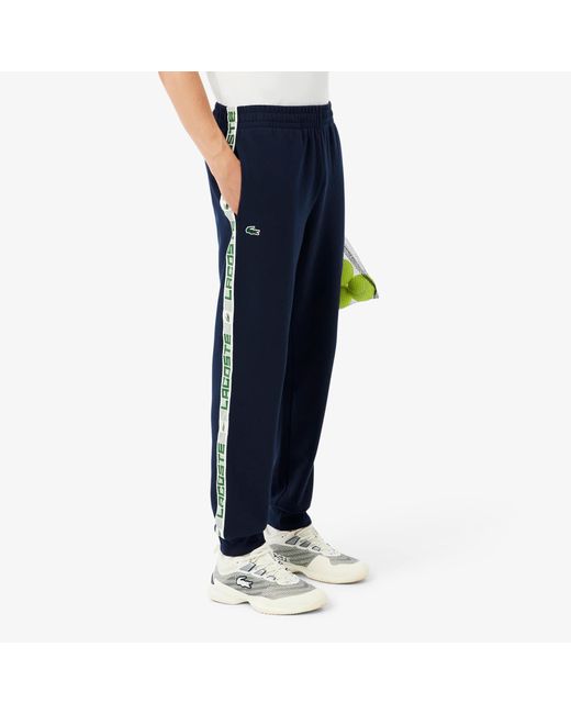 Lacoste White Tennis Logo Stripe Tracksuit Pants for men