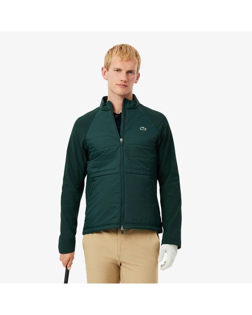 Lacoste Green High-Neck Quilted Golf Jacket for men