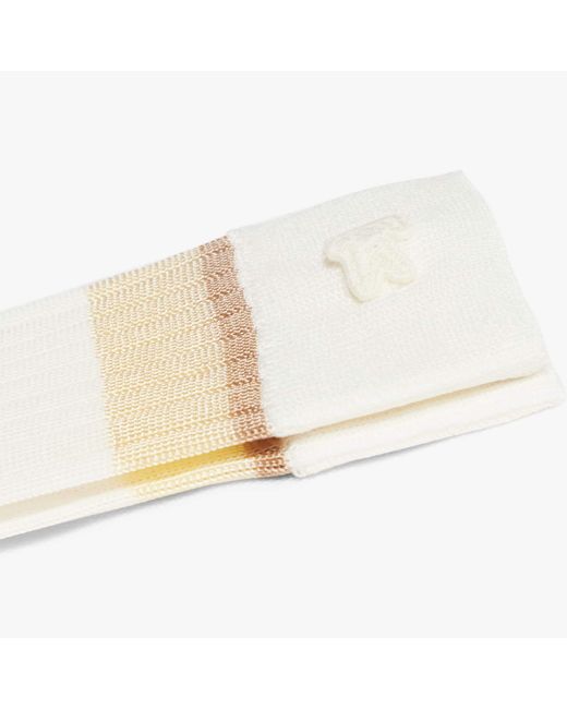 Lacoste White Runway Transparent Ribbed Socks
