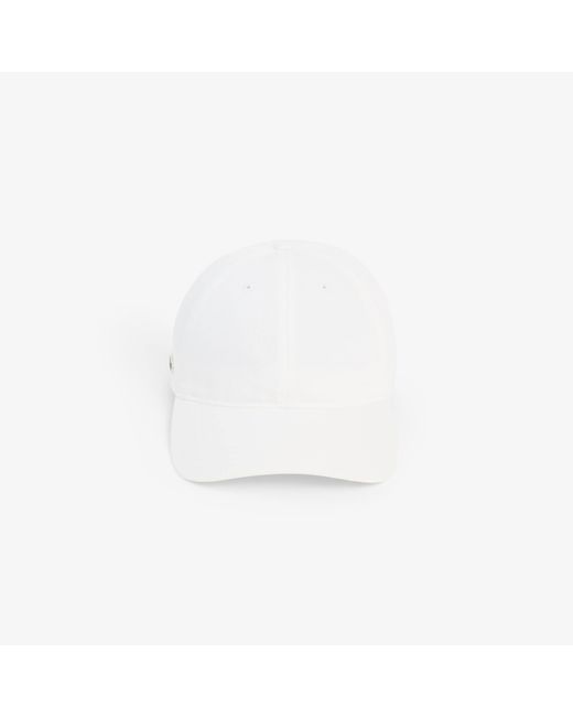 Lacoste White Cotton Twill Cap