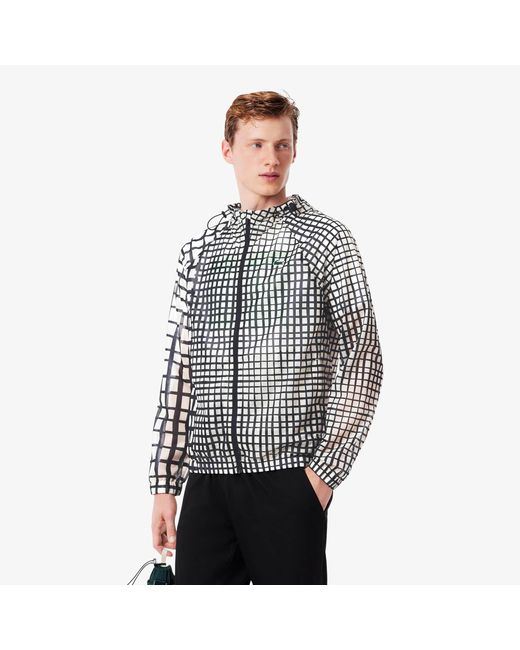 Lacoste Gray Lightweight Crocodile Print Sport Jacket for men