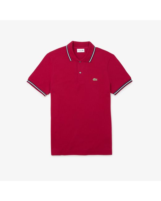 Lacoste Red Regular Fit Trim Accent L.12.12 Polo for men
