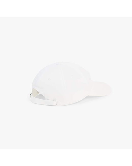 Lacoste White Cotton Twill Cap