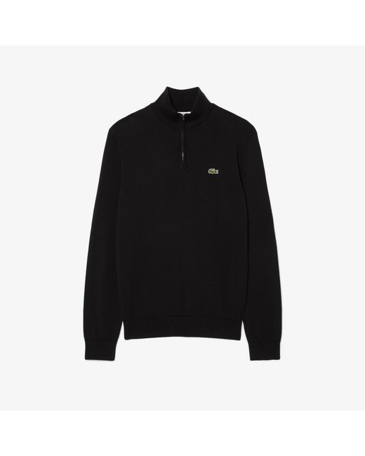 Lacoste Black Knit Zip Top for men