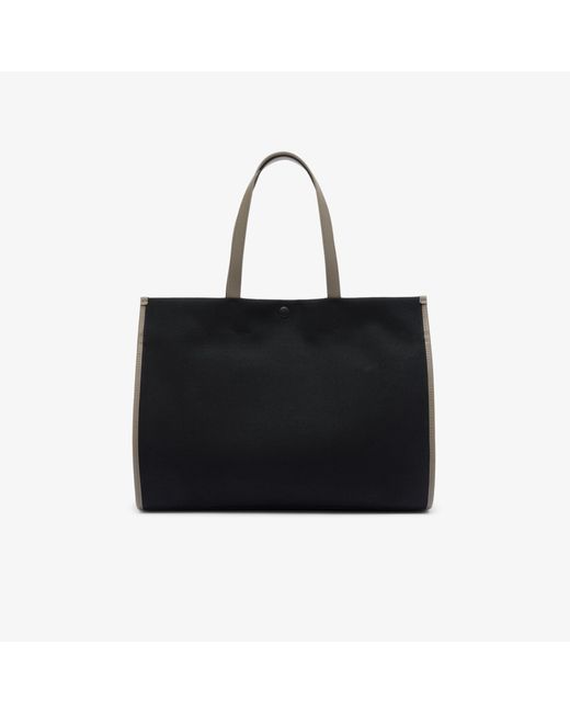 Lacoste Black Large Heritage Canvas Tote