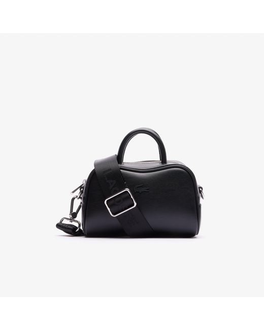 Lacoste Mini Lora Leather Bag in Black | Lyst
