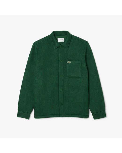 Lacoste Green Wool Blend Overshirt for men