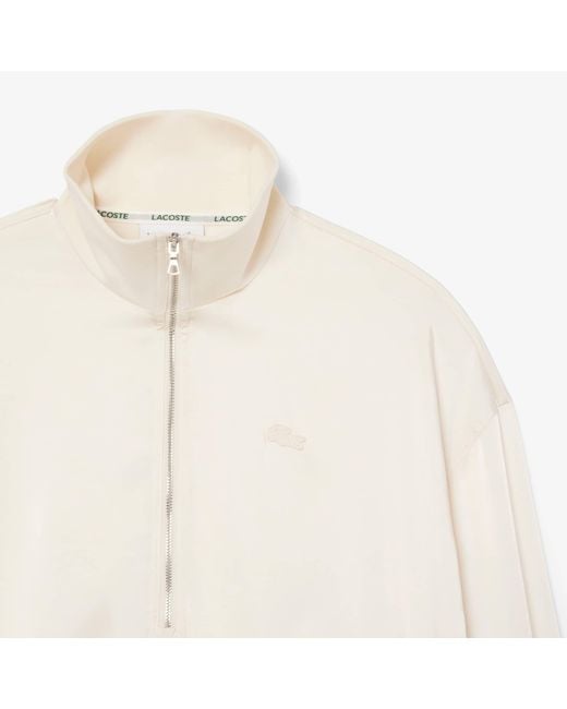 Lacoste White Half-Zip Oversized Pullover Jacket