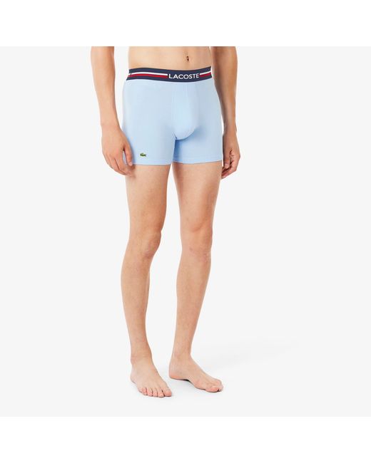 Lacoste Red 3-Pack Cotton Boxer Briefs for men