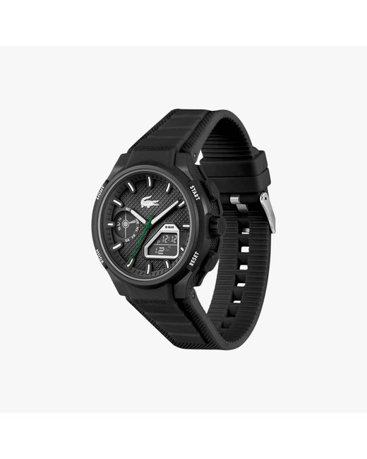 Lacoste Black Lc33 Analog And Digital Silicone Watch for men