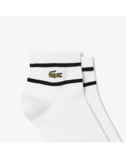 Lacoste White 2-Pack Striped Socks