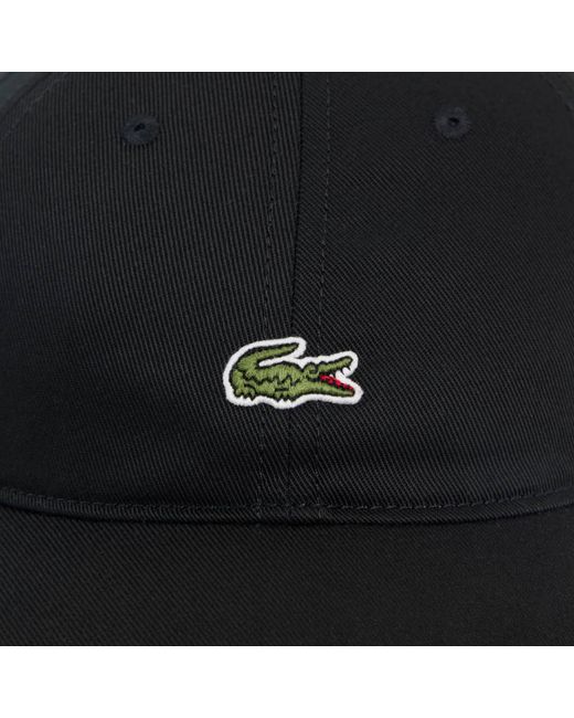 Lacoste Black Cotton Twill Cap