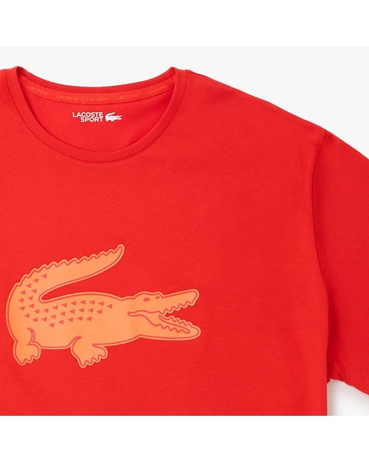 Lacoste Red MenâS Sport Big Fit Breathable Logo T-Shirt for men