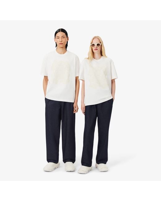 Lacoste Women's White Runway Denim Sweatpants