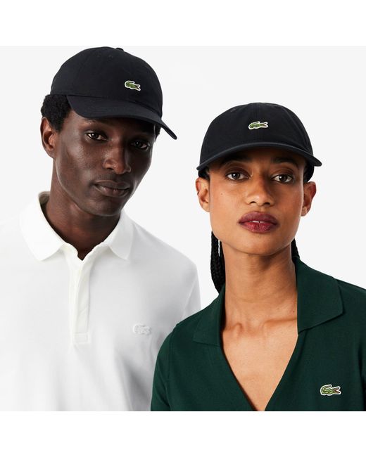 Lacoste Black Cotton Twill Cap