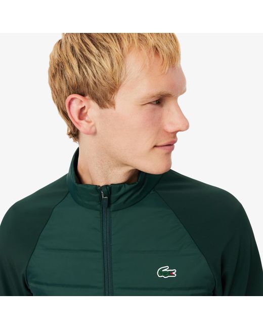 Lacoste Green High-Neck Quilted Golf Jacket for men